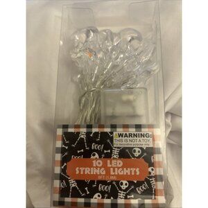 Halloween 10 Led String Lights clear ghost Wire 6 Feet Battery Operated